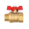 Válvula de esfera de arame interno e externo de latão personalizada Mini válvula reta de alça vermelha Interruptor de compressor de ar Válvula de esfera de cor verdadeira com alça borboleta vermelha estilo Lao Luo