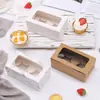 Em estoque 2/46 Caixa para Cupcake Não Portátil Cor Sólida Transparente Caixa para Muffin Couro Vaca Caixa para Assados West Point Atacado