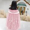 Capa de Frozen para Niñas con Chaleco, Estilo Princesa Elsa, Ropa de Abrigo Cálida con Lazo para Niños Mayores para Otoño e Invierno