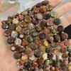 Estrella de seis puntas de 10 mm pastel redondo piedra natural cuentas sueltas semiacabadas corte duro redondo accesorios al por mayor para collar pulsera DIY