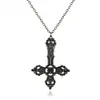 Colgante de Madonna Barroca Europea y Americana Colgante de Cruz Gótica de Plata Negra Acero Inoxidable Gótico