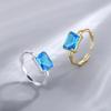 Anillo de Circón Azul Moda Literario Elegante Exquisito de Alta Gama Ins Trendy Geométrico Anillo Abierto Suministro de Comercio Electrónico