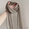 Pañuelo de Seda Rosa de Lunares Suaves Estilo Coreano para Mujer, Único y Llamativo, Elegante Pañuelo Delgado para el Cuello con un Toque de Lujo, Accesorio para el Cabello