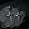 Artículo más vendido transfronterizo: Aretes de Alas de Diablo Estilo Gótico, Pinzas para Orejas de Acero Inoxidable con Espada y Corazón de Rosa, Accesorios para Orejas de Chica Picante