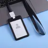 Portatarjeta de identificación de trabajo transparente de doble cara, gafete escolar para estudiante con cordón, etiqueta de nombre, gafete de fábrica, portatarjeta de identificación de empleado, etiqueta