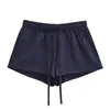 Shorts largos estilo BM com amarração para mulheres, novos shorts de verão de cintura alta com cordão, versáteis e emagrecedores para baixinhas, com toque relaxado