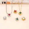 Pingente único estilo europeu e americano joias de aço inoxidável pingente de zircônia quadrada colar pulseira de temperamento versátil acessórios DIY
