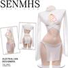 Nuevo suéter sexy de cuello alto blanco con tirante abierto en el pecho, lencería sexy, uniforme, tentación, secundaria Virgin Killer