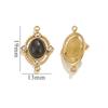 Gota d'Água Francesa Pedra Natural Aço Titânio Pingente DIY Geométrico Feminino Duplo Furo Aço Inoxidável Joia Pingente de Brincos Turquesa