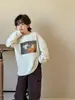 Otoño 2026 Estampado Digital Ropa Infantil Patrón de Dibujos Animados Top Cuello Redondo Manga Larga Camiseta Casual Camiseta Básica para Niños