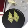 Pendientes Largos de Metal Exagerados Estilo Europeo y Americano, Gancho de Oreja con Borla de Moda, Elementos Populares de Influencers, Varios Accesorios para Orejas