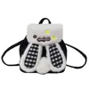 Mochila de Niña Conejito de Dibujos Animados Linda Mochila Pequeña con Cordón Peluda Nuevo Estilo 2026 Mochila para Mujer con Bola de Pelo