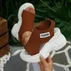 Sapatos Plataforma Tricô Multicor Transfronteiriços, Sandálias da Moda Decoradas com Apliques, Tamanhos Grandes 35-43, em Estoque para Atacado