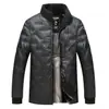 Chaqueta de Plumas de Ganso para Hombre con Forro Polar Adicional, Engrosada para Padres de Mediana Edad y Mayores, Modelo Nuevo de Invierno de Longitud Media con Características Desmontables