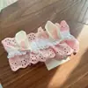 Acessórios de Cabelo para Bebê Estilo Coreano Primavera e Outono Faixa Protetora para Fontanela de Bebê Menina Touca de Algodão com Orelhas de Coelho Fofas