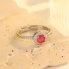 Anillo de Rubí Personalizado Oro Real de 18K Chapado en Cobre Exquisito Personalizado Versátil Diseño de Nicho Anillo para el Dedo Índice Venta Caliente Transfronteriza