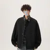 Chaqueta de Retazos Estilo Retro Americano de Otoño, Falsa Dos Piezas para Hombre, Holgada, a Cuadros, Versátil, Informal, Ropa de Abrigo, Top de Moda