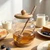 Tarro de Miel Transparente Creativo Gran Capacidad Almacenamiento Diario de Miel para el Hogar Tarro de Miel de Vidrio Borosilicato con Varilla para Remover