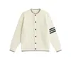 Suéter cárdigan de punto simple transfronterizo americano para hombre y mujer, ropa de pareja, suéter de cuello redondo a rayas, chaqueta casual de alta gama