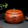 Venta al por mayor de tarros de té de arena morada, de cerámica, para té blanco, túnica roja, té verde, té negro, regalo mediano, tarro sellado para despertar, tarro de porcelana