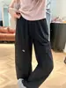 Pantalones de trabajo estilo montaña para exteriores, ligeros, resistentes a las arrugas, cintura elástica, pantalones casuales de pierna ancha holgados, pantalones largos de pierna recta para mujer, nuevos para verano