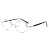 Montura de gafas nerd ovalada estilo coreano con carey se puede equipar con gafas de metal retro de moda con luz anti-azul de altura y estampado de leopardo para hombre