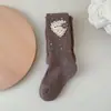 Medias para Niños 2026 Estilo Nuevo de Primavera con Pedrería en Forma de Corazón, Calcetines para Niñas Mayores, Leggings de Abrigo para Bebé