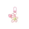 Pingente chaveiro de flor de resina transparente colorida DIY feito à mão decoração de bolsa com miçangas pequeno presente atacado