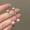 Pendientes Largos de Diamante Perla Rosa Manta Coreana Estilo Nuevo Lujo Accesible para Mujer Gama Alta Nicho Elegantes Exquisitos Pendientes