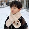 Bufanda de bebé invierno cálido bebé lindo súper lindo cuello niña Anti-piel de conejo suave cubre cuello niño todo-combinable Moda