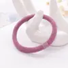 Banda de goma elástica alta simple gruesa de flocado grande básica coreana anillo para el pelo cuerda de malla de nailon con cuentas