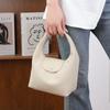 Bolsa Cesta de Legumes de Couro Macio de Alta Qualidade, Portátil, Transfronteiriça, Togo, Couro Bovino de Primeira Camada, Bolsa de Ombro, Elegante, Couro Genuíno, Bolsa Feminina para Axila