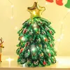 Balão Grande de Árvore de Natal Loja Decoração Árvore de Natal de Mesa com Luzes Adereços para Fotos Balão de Filme de Alumínio de Natal Novo