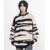 Colección nueva 2026: Suéter de mohair a rayas retro americano moderno para hombre, corte holgado y cómodo para otoño e invierno, perfecto para parejas