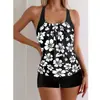 Nuevo Conjunto de Bañador de Dos Piezas Transfronterizo de Amazon para Mujer, Tankini con Estampado, Conjunto de Dos Piezas de Boxer para Vacaciones para Mujer
