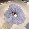 Goma para el pelo fruncida con estampado floral fresco para mujer, Suave y femenina goma para coleta, Accesorio para el pelo de tela que no daña el cabello