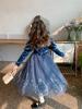 Vestido de otoño para niñas, primavera y otoño, para niñas medianas y grandes, invierno, nuevo vestido de princesa Aisha, vestido para niñas, estilo occidental, vestido pequeño.