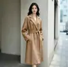 Abrigo de Lana Profesional Estilo Coreano para Viajes de Negocios para Mujer 2026 Nuevo Otoño e Invierno Holgado con Cinturón de Longitud Media Abrigo de Lana