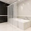 Cortina de Chuveiro Transparente de Cor Sólida com Textura 3D Transfronteiriça, Impermeável e à Prova de Mofo, Cortina de Divisória para Banheiro Sem Furos