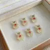 Accesorios para Arte de Uñas Oso de Dibujos Animados Pintado Lindo Accesorios para Uñas Portátiles Oso Gordo DIY Carcasa para Teléfono Uñas Pequeños Adornos