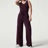 Mono de mujer informal ajustado de moda europea y americana, sin mangas, color sólido, con cuello en V, primavera/verano 2023
