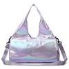 Bolsa Fitness Feminina da Moda 2023 Bolsa de Mão Impermeável Brilhante Grande Capacidade Transversal de Ombro Único Bolsa de Bagagem de Nylon com Logo Estampado