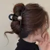 Nuevo Modelo 2025 Diseño Sencillo Pinza para el Cabello de Tiburón con Forma de Ola para la Parte Trasera de la Cabeza, Pinza Grande de Gama Alta para Mujeres