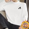 Camiseta de veludo de manga comprida dupla face masculina outono e inverno gola semi-alta base camisa interna gola média camiseta forrada de lã roupas quentes