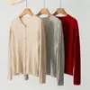 Suéter Casual de Tricô de Caxemira Macio e Versátil com Trançado de Manga Longa para Mulheres - Suéter Cardigan 100% Caxemira Pura - Novo para Outono e Inverno