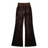Pantalones acampanados micro de terciopelo dorado para mujer otoño e invierno engrosados de cintura baja sexys de alta elasticidad adelgazantes pantalones casuales de pierna ancha acampanados que barren el suelo