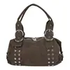 Bolso de bowling tachonado de moda 2026 nuevo modelo bolso de mano para mujer bolso de hombro único bolso de axila bolso de axila retro de alto valor