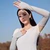 Máscara de Proteção Solar, Mangas, Chapéu Feminino com Aba, Proteção UV, Proteção para os Olhos, Cobertura Facial Completa, Seda de Gelo de Nylon, Estilo Fino de Verão, Protetor Solar Respirável