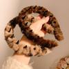 Estilo coreano vintage leopardo estampado dente pelúcia arco de cabelo feminino antiderrapante rosto lavagem grampo de cabelo maquiagem acessórios para cabelo faixa de cabeça outono inverno 2024