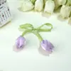 Tela Nueva Rellena de Algodón Colgante de Flor Pequeña Tulipán DIY Accesorios para Ropa Flor Tridimensional Linda Adornos de Flor de Cinco Pétalos